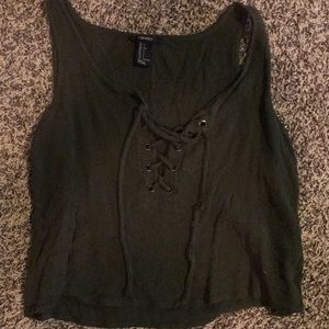 F21 Deep green crop top